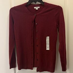 NWT Croft & Barrow Women's Deep Red Cardigan Sweater